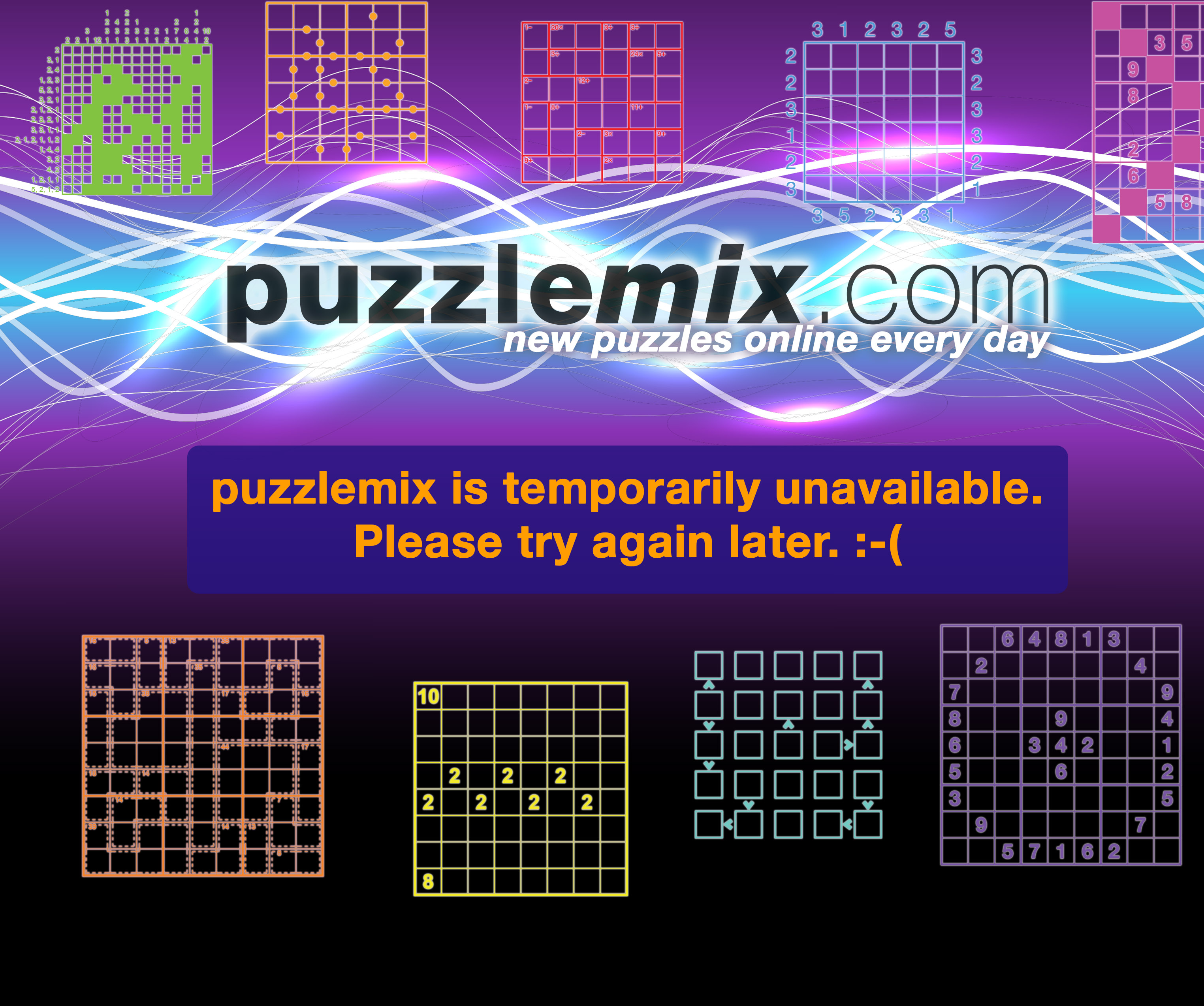 Sorry - Puzzlemix is temporarily unavailable. Please try again later.